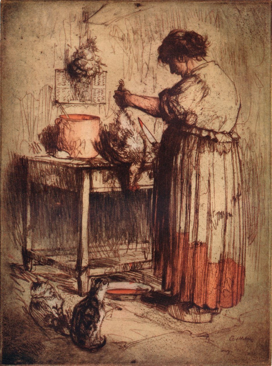 A mulher de galinha, c1921 de Armand Coussens
