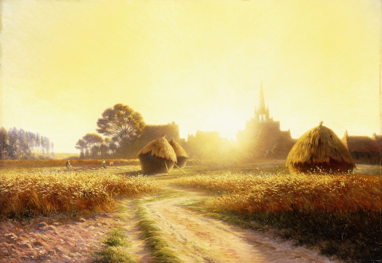 Pôr do sol em Champagne, 1902 de Armand Guery