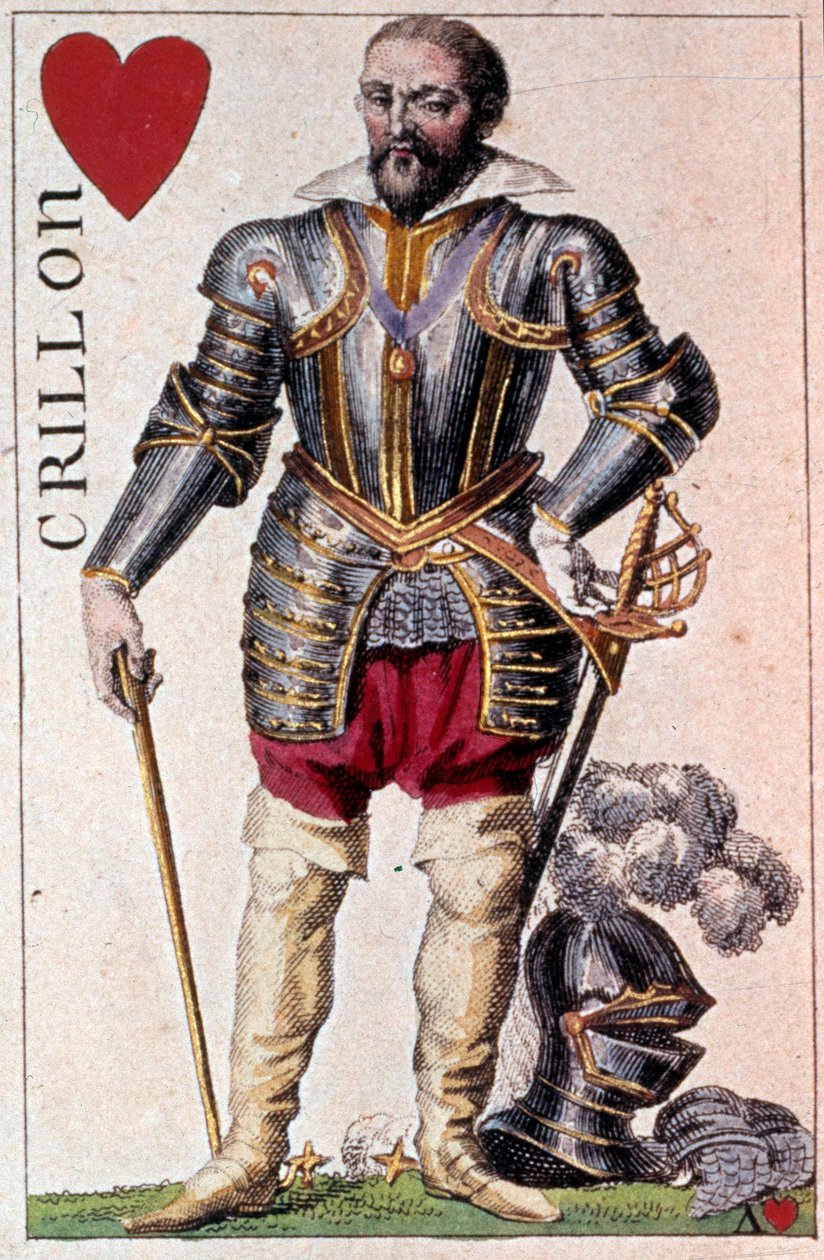 Representação de Louis de Balbes de Berton, cavaleiro apelidado de Bravo Crillon. Detalhe de uma carta feita por Gustave Houbigant (1789-1862) Paris B.N. do século XIX. de Armand Gustave Houbigant