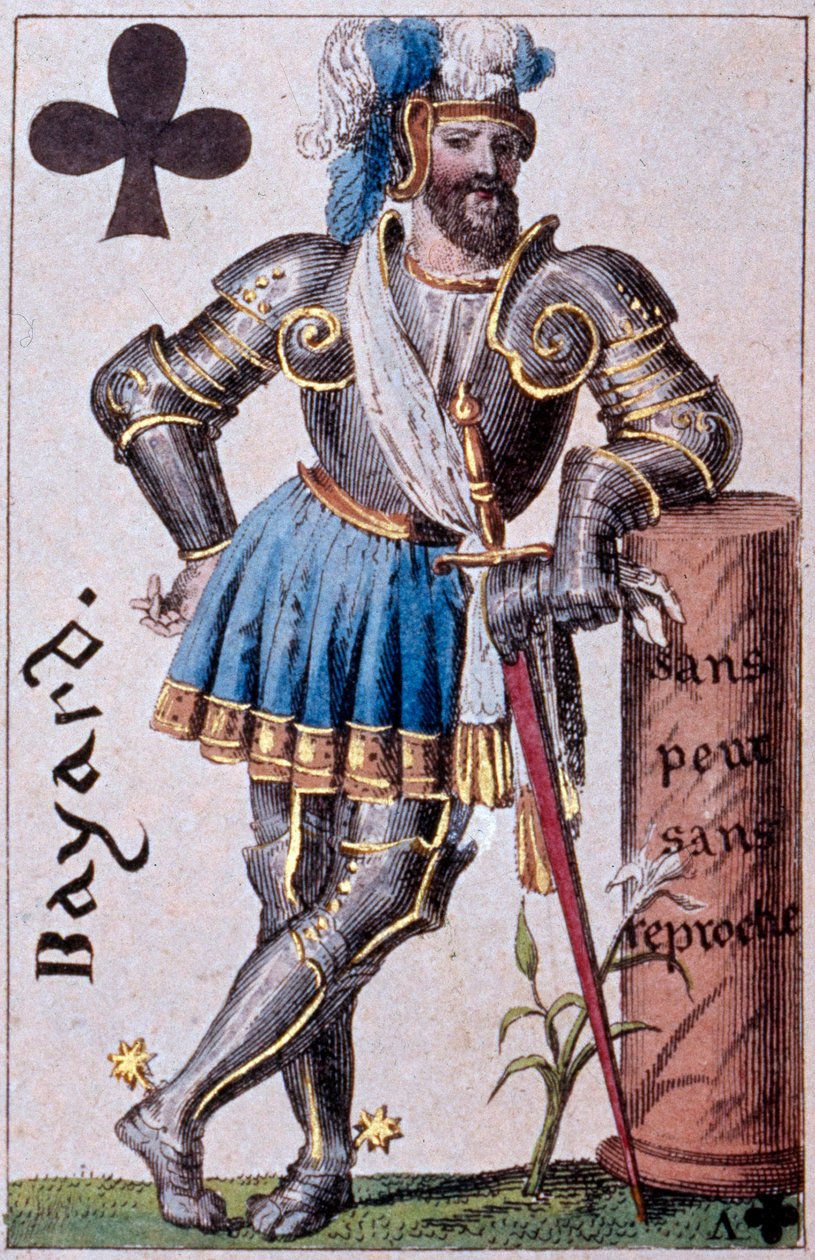 Representação do Cavaleiro Pierre Terrail, Senhor de Bayard (1476-1524). Detalhe de uma carta de jogo feita por Gustave Houbigant (1789-1862) Paris B.N. do século XIX. de Armand Gustave Houbigant