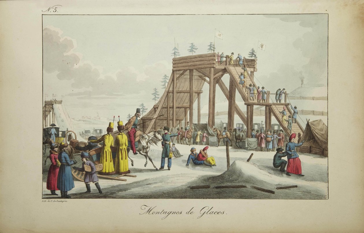 Montanha russa do gelo, 1817 de Armand Gustave Houbigant