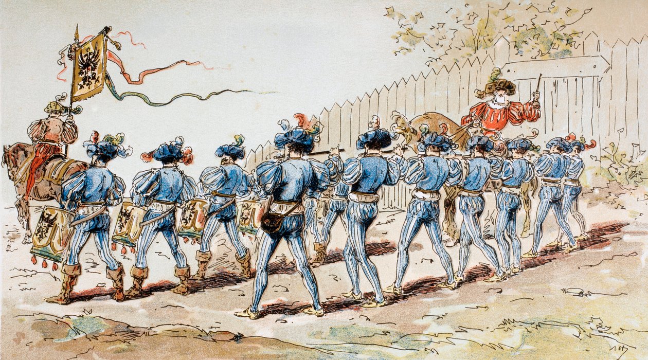 Uma Banda de Marcha do Século XVI com Tambores e Cinquenta de Armand Jean Heins