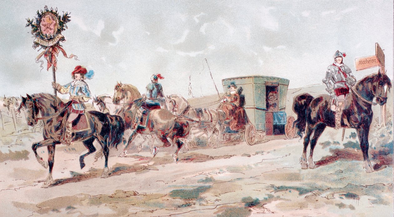 Um treinador de cavalo coberto do século XVII, 1886 de Armand Jean Heins