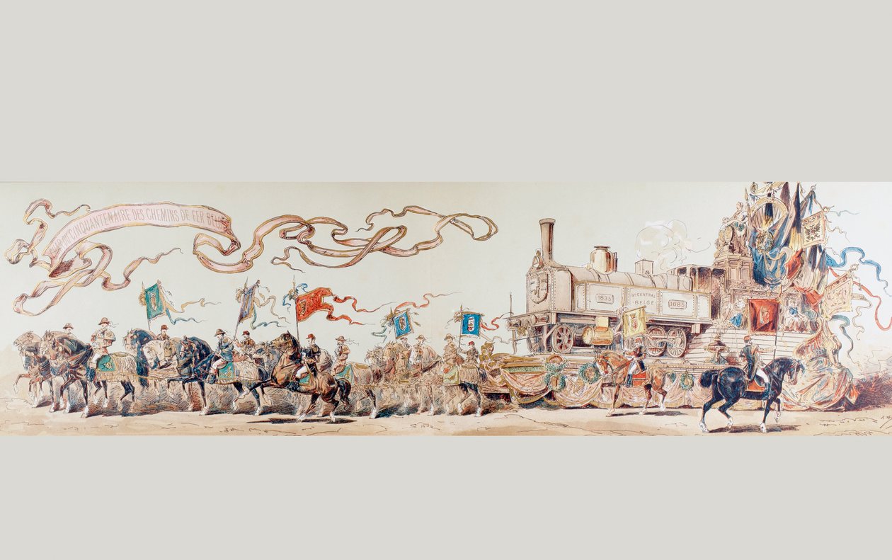 Comemoração dos 50 anos do sistema ferroviário belga de 1835 a 1885, 1886 de Armand Jean Heins