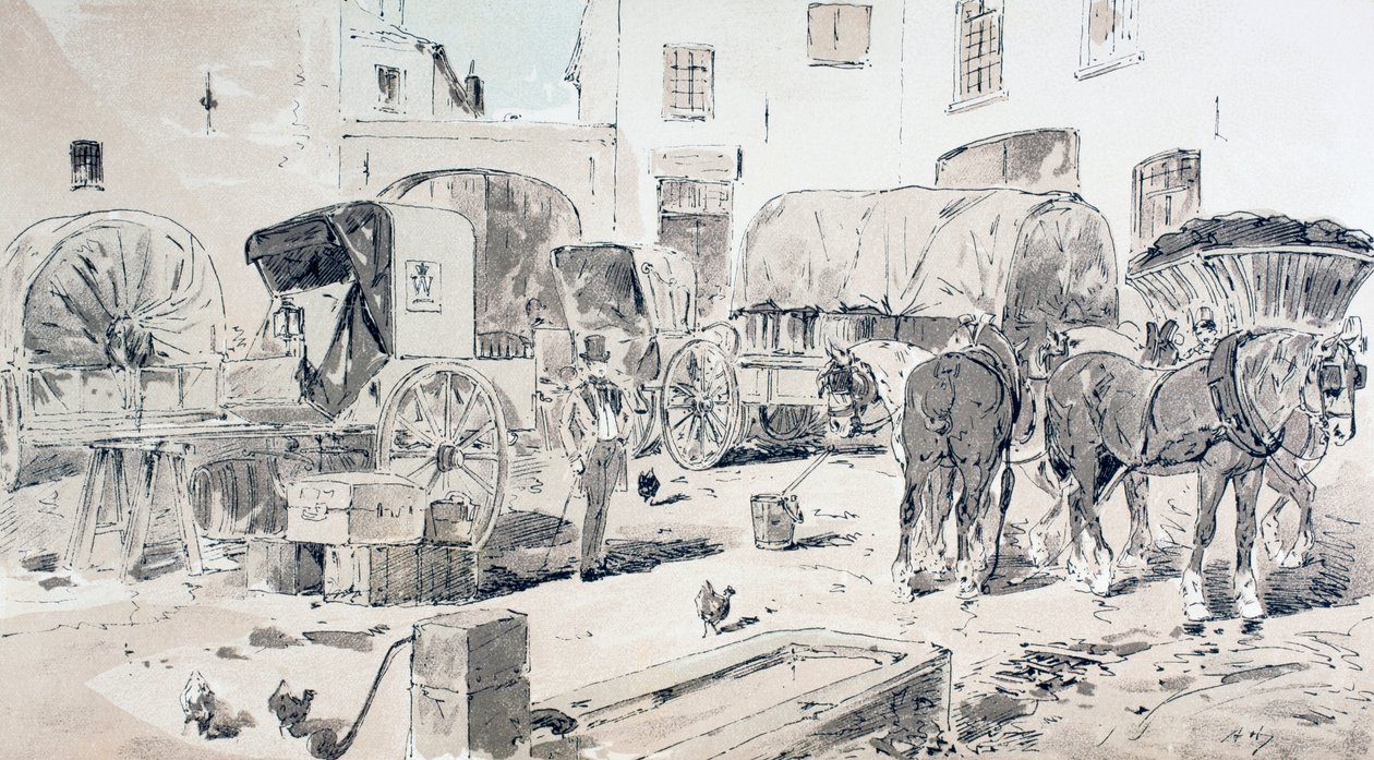 Tipos de carruagens usadas durante o século XIX, 1886 de Armand Jean Heins