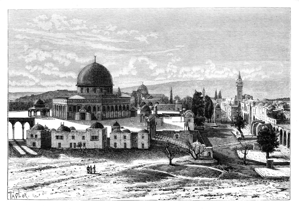 Mesquita de Omars, Jerusalém, Israel, 1895. de Armand Kohl