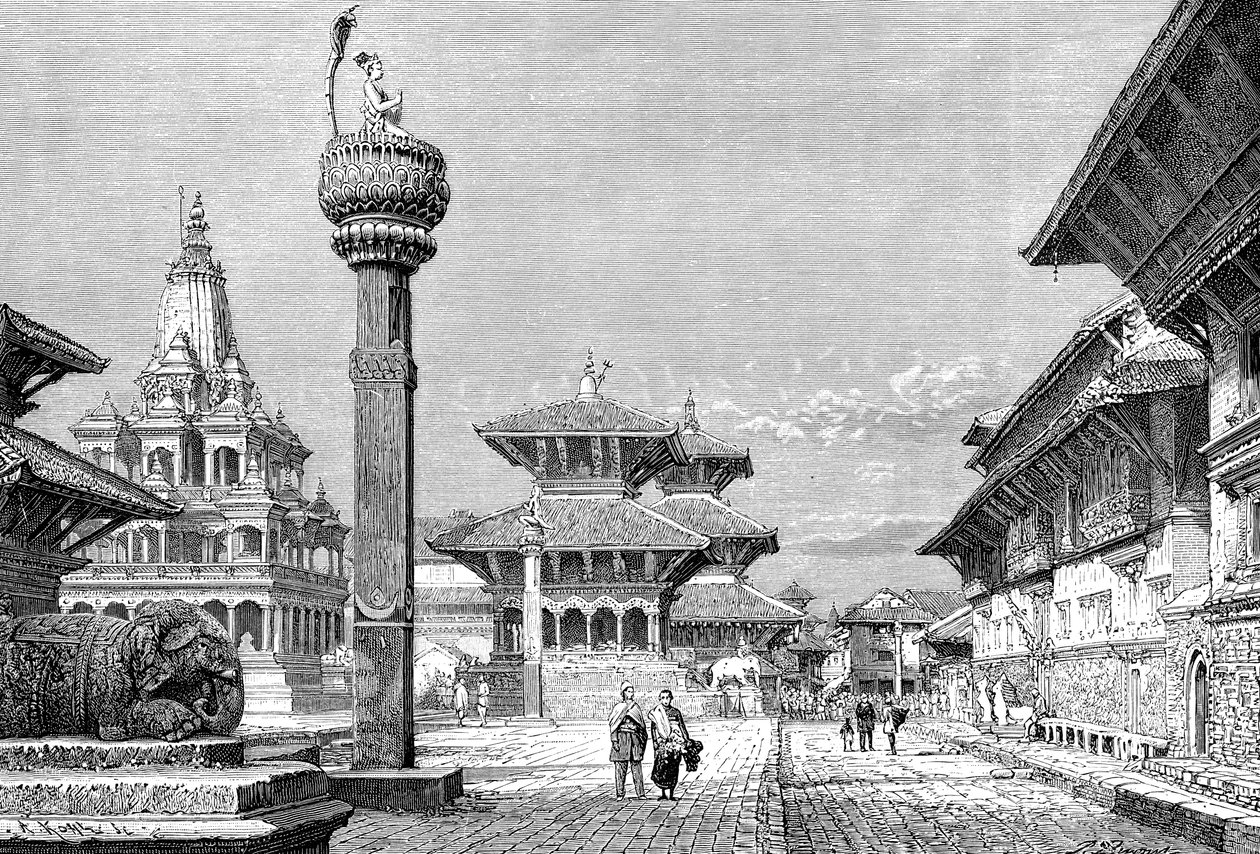 Templos em Patan, Nepal, 1895. de Armand Kohl