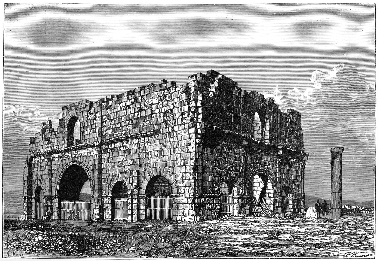 As ruínas do Praetorium, Lambaesis, Argélia, c1890 de Armand Kohl