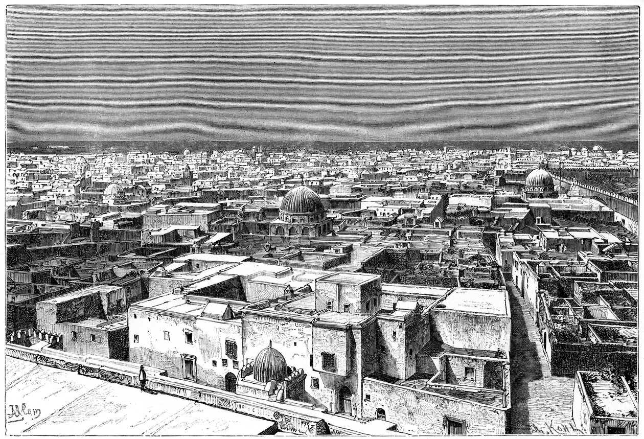 Vista de Kairwan, Tunísia, c1890 de Armand Kohl