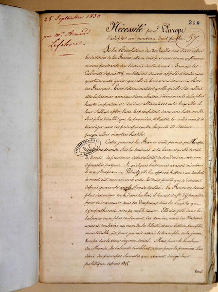 Memorando sobre a Necessidade de a Europa adoptar um novo Direito Público de Armand Lefebvre