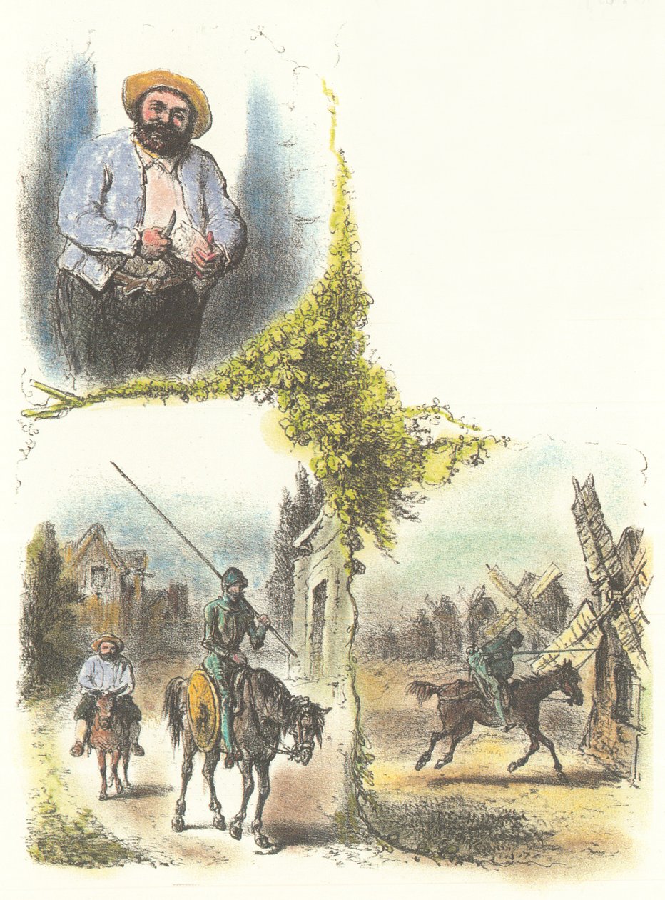 Ilustração de Armand-Louis-Henri Telory para a adaptação infantil de Don Quichot de Armand Louis Henri Telory