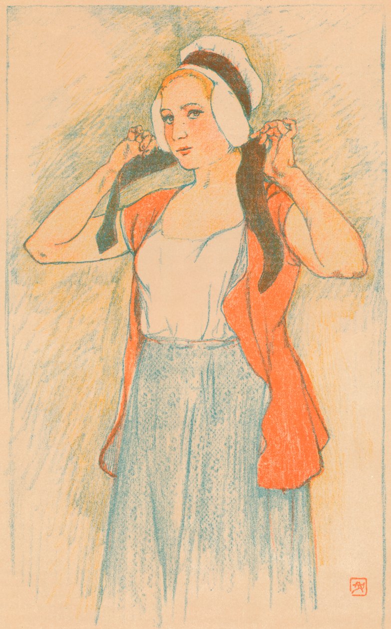 Uma auto-litografia de Armand Rassenfosse, c1898 de Armand Rassenfosse