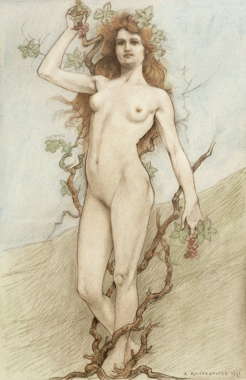 Nua feminina com uvas de Armand Rassenfosse