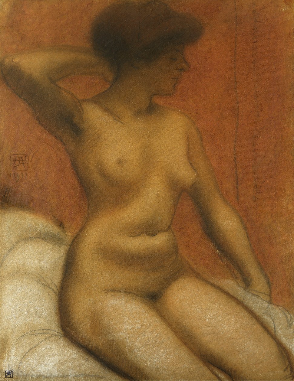 Nu Sentado; Nu Assis de Armand Rassenfosse
