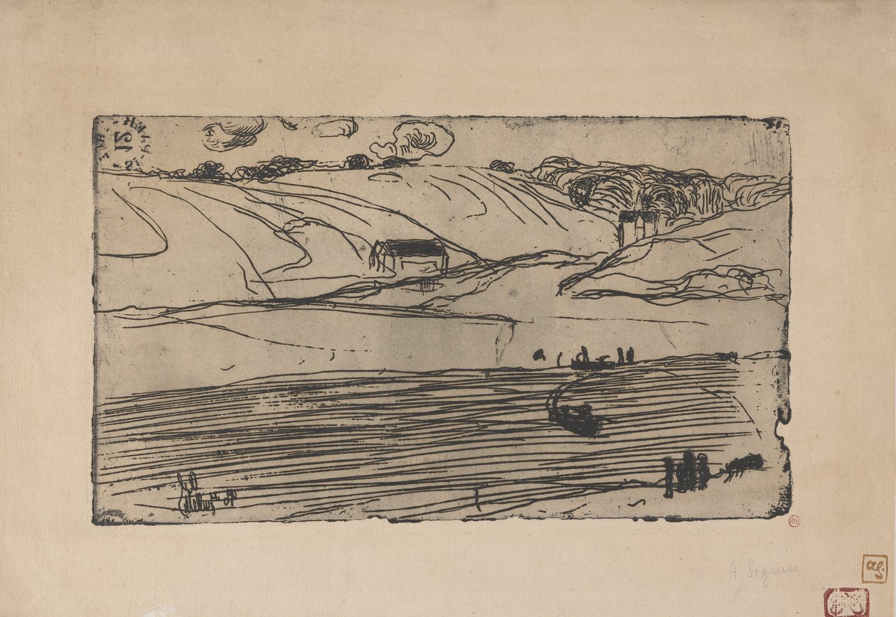 La Peche (Pesca) 1893 (gravura e roleta) de Armand Séguin