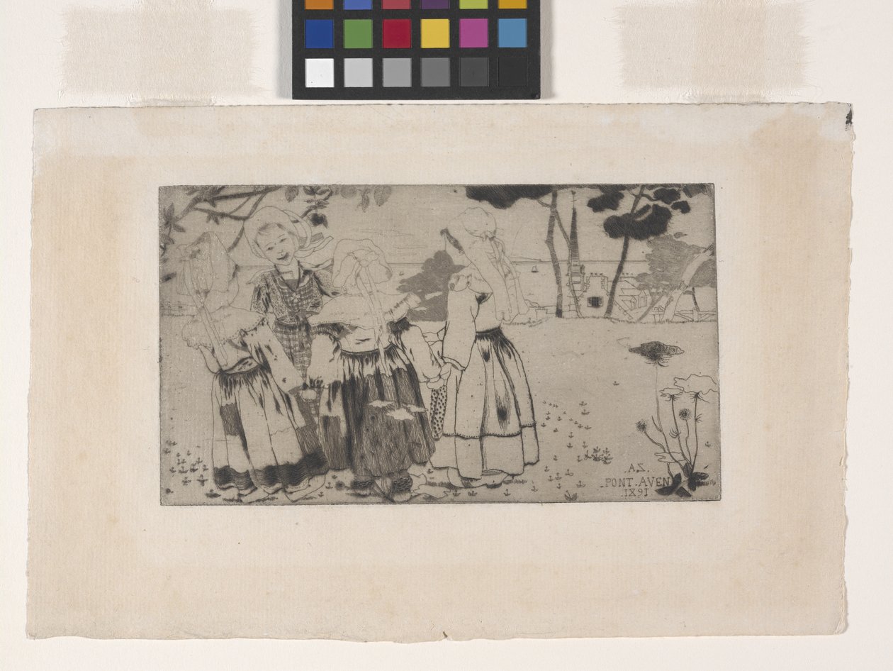La Ronde De Pont-Aven (A Dança em Pont-Aven) (gravura, aquatint e ponto seco) de Armand Séguin