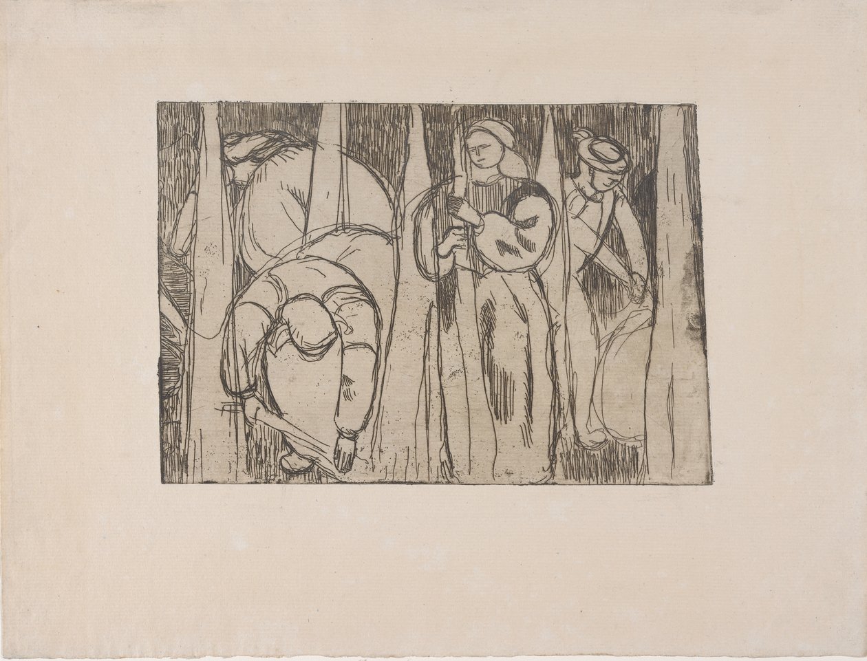 Les Rouisseuses (The Flax Gatherers) 1893 (gravura) de Armand Séguin