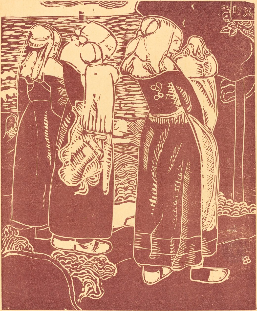 Três mulheres bretãs com bebês de Armand Séguin