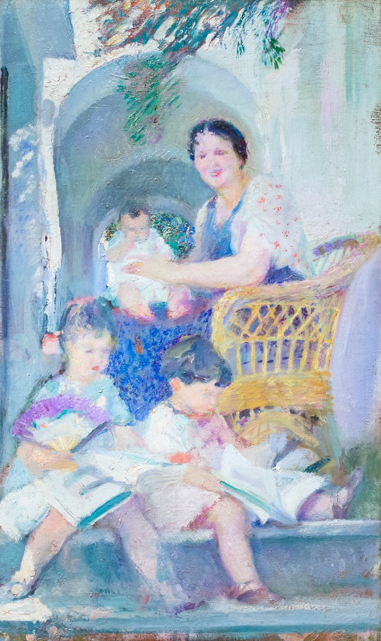 Família debaixo dos arcos de Armando Spadini