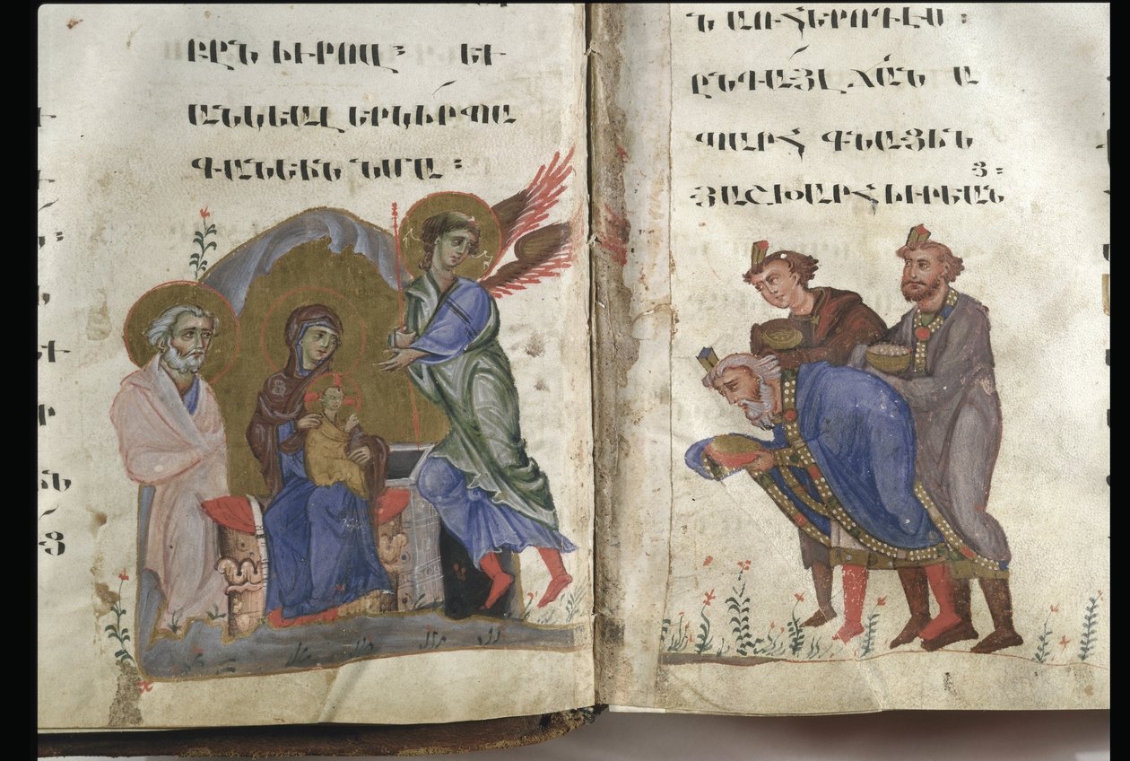 O Evangelho segundo os quatro evangelistas, Cilícia, 2ª metade do século XIII (tinta, aquarela opaca e ouro em pergaminho) de Armenian School
