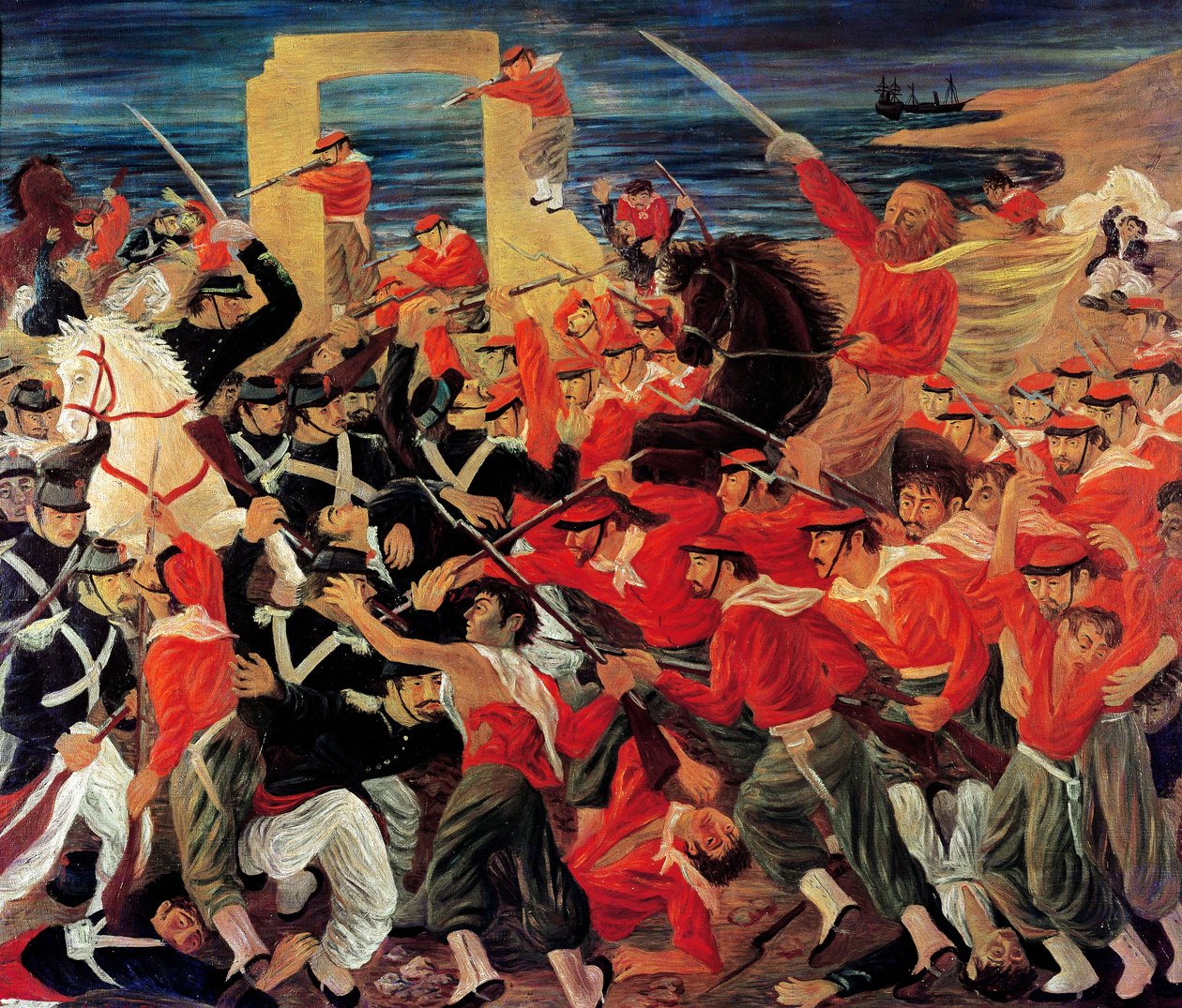 Batalha de Milazzo travada entre 17 e 24 de Julho de 1860 (óleo sobre tela) de Arnaldo Badodi