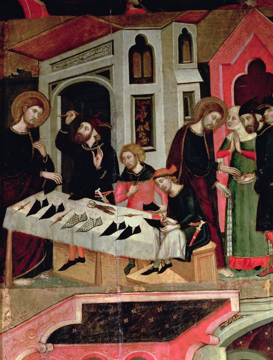 São Marcos curando a mão do sapateiro Anianus, detalhe do "Altar de São Marcos". de Arnau Bassa