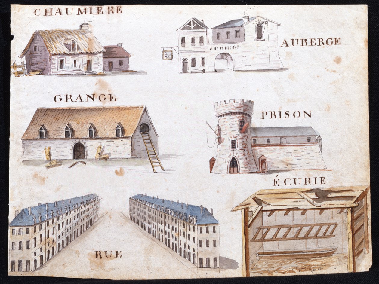 Ilustrações de "Um Livro do Alfabeto Francês de 1814", pub. de Charles Plante Fine Arts, 1814 de Arnaud de Beauregard