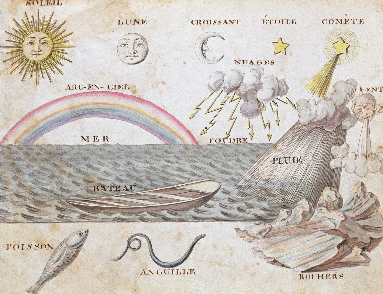 Ilustrações de "Um Livro do Alfabeto Francês de 1814", pub. de Charles Plante Fine Arts, 1814 de Arnaud de Beauregard