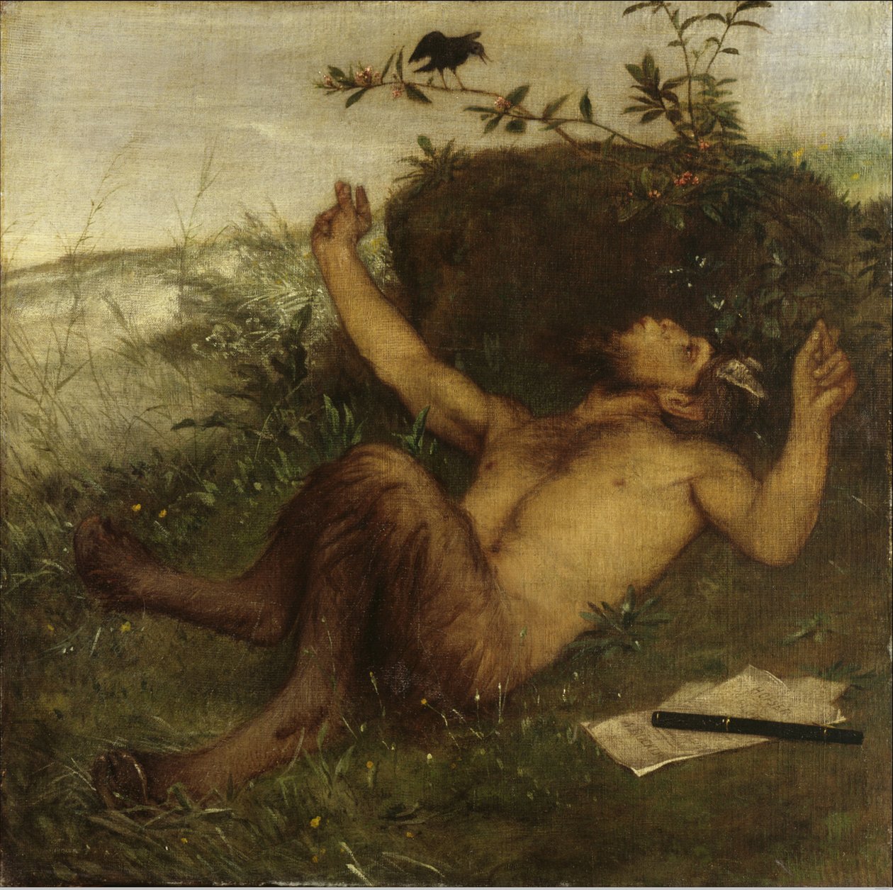 Fauno assobiando para um melro de Arnold Böcklin