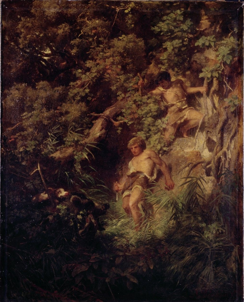 Alemães na caça ao javali de Arnold Böcklin