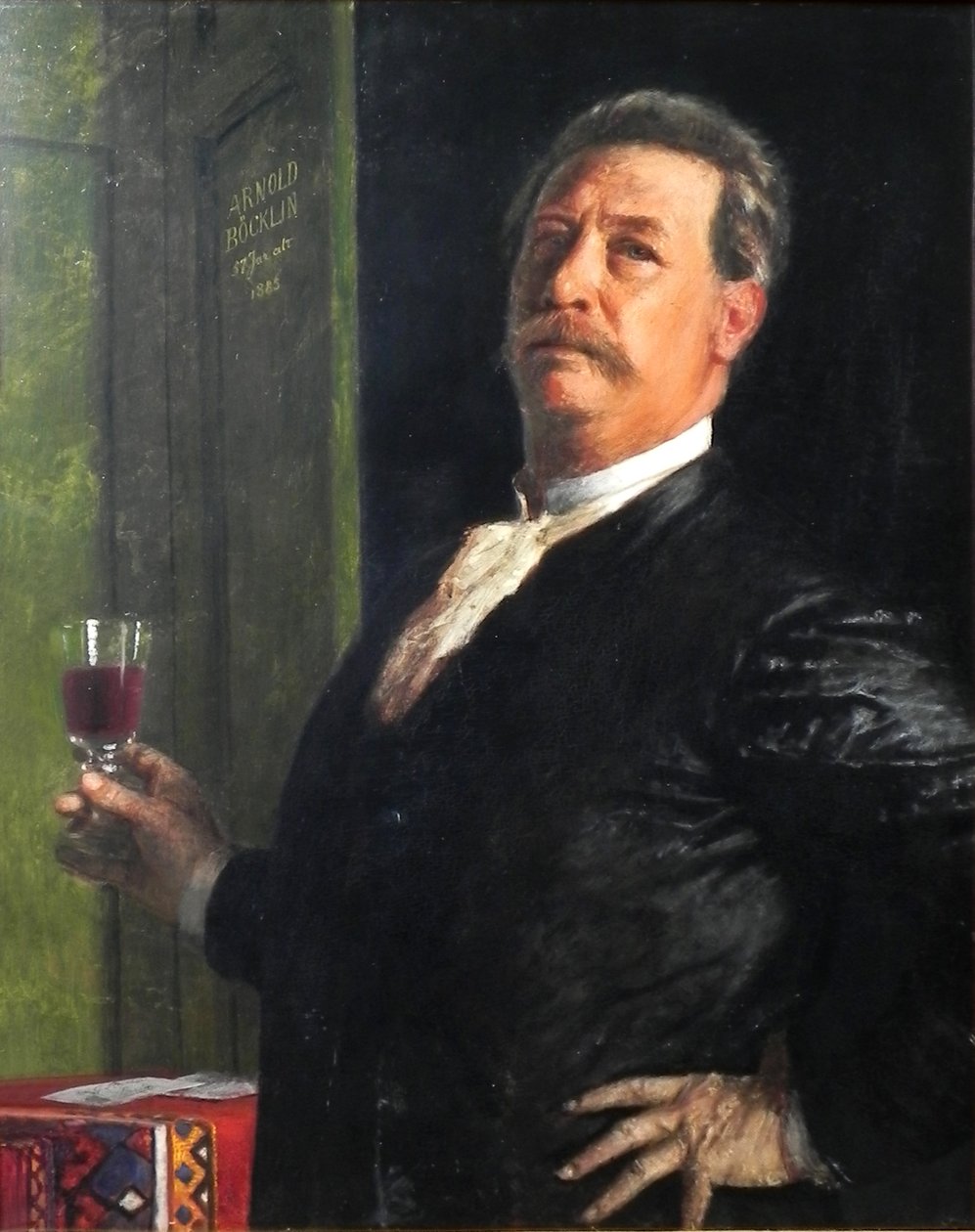 Auto-retrato com copo de vinho de Arnold Böcklin