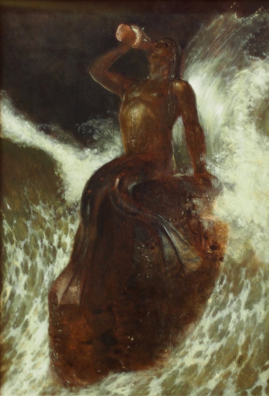 Triton, soprando em uma concha de Arnold Böcklin