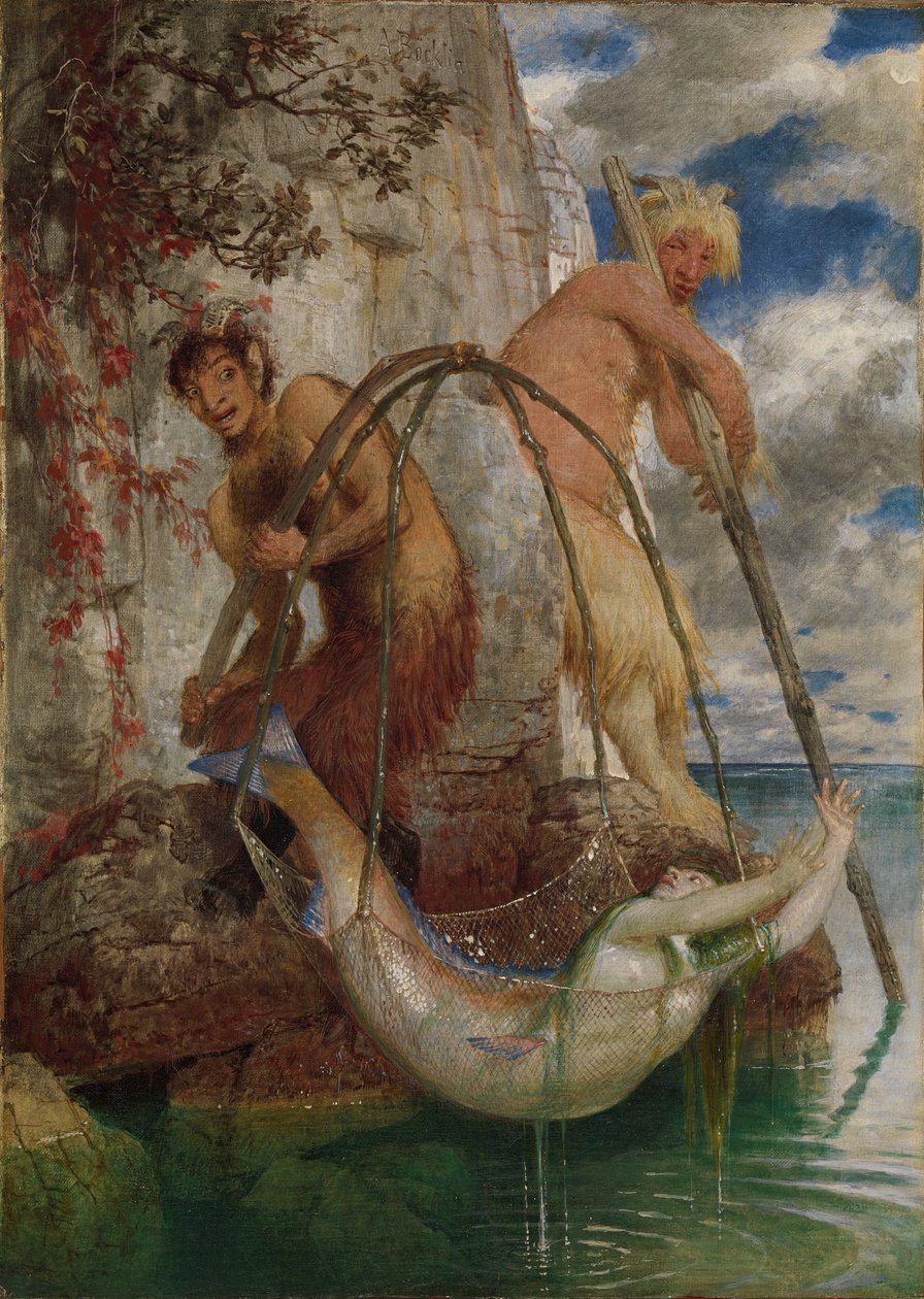 Duas panelas de pesca de Arnold Böcklin
