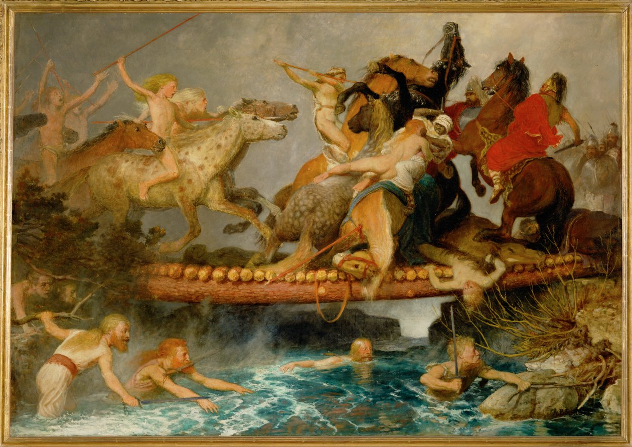 Kampf auf einer Bruecke - A luta na ponte ... (pintura sobre tela) de Arnold Böcklin