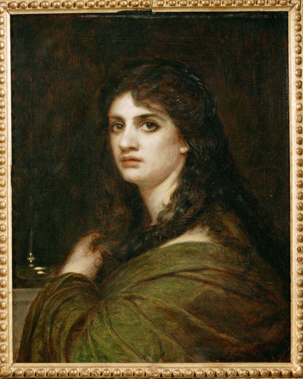 Melancolia - retrato da sua filha Clara ... (pintura sobre tela) de Arnold Böcklin