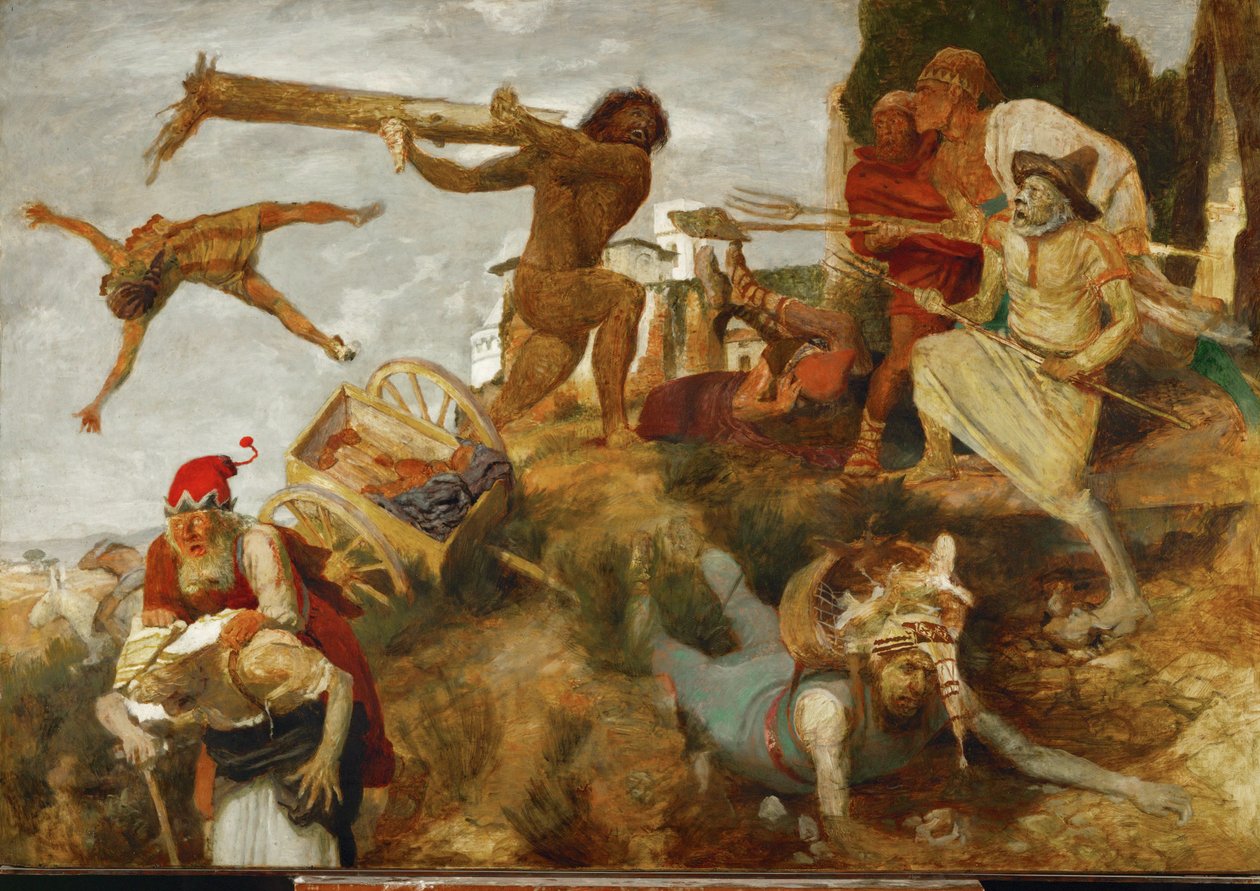 A batalha de Orlando contra os salteadores de estrada ... de Arnold Böcklin