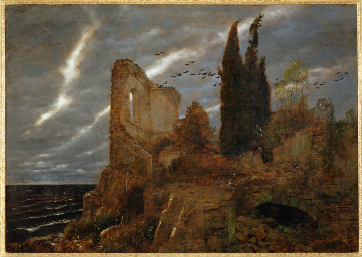 Ruine am Meer - Ruína à beira-mar ... (pintura sobre tela) de Arnold Böcklin