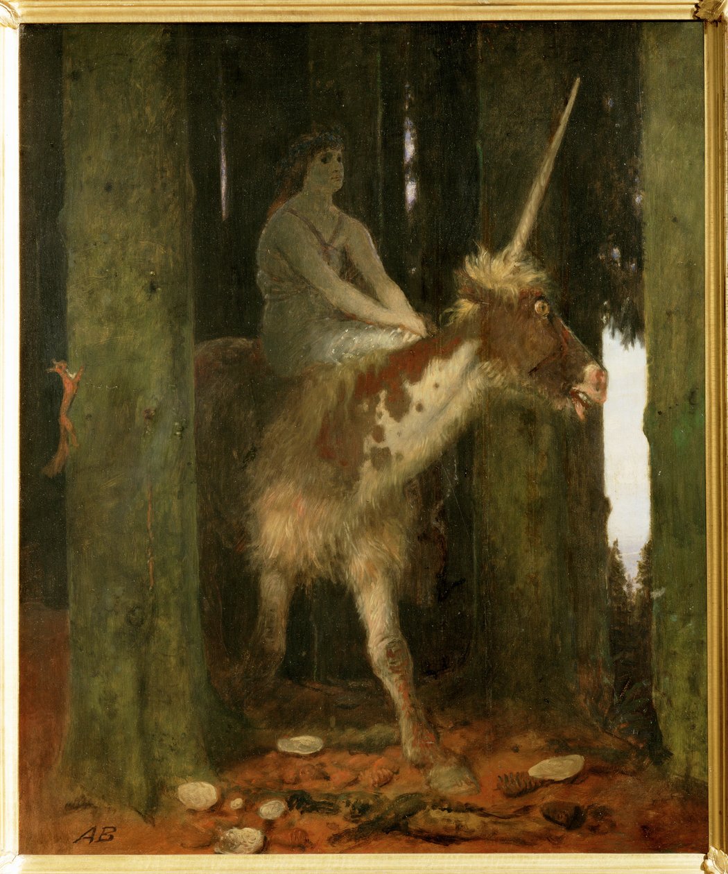 Waldesstille - O silêncio dos bosques. ... (pintura sobre madeira) de Arnold Böcklin