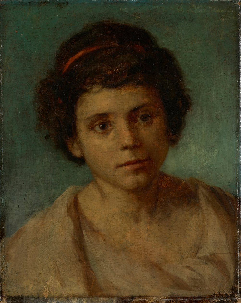 Cabeça de jovem — Na opinião do Sr. Hanfstaengl e do Dr. Röthel, trata-se de uma atribuição incorreta; autor desconhecido (Munique), século XIX. de Arnold Böcklin
