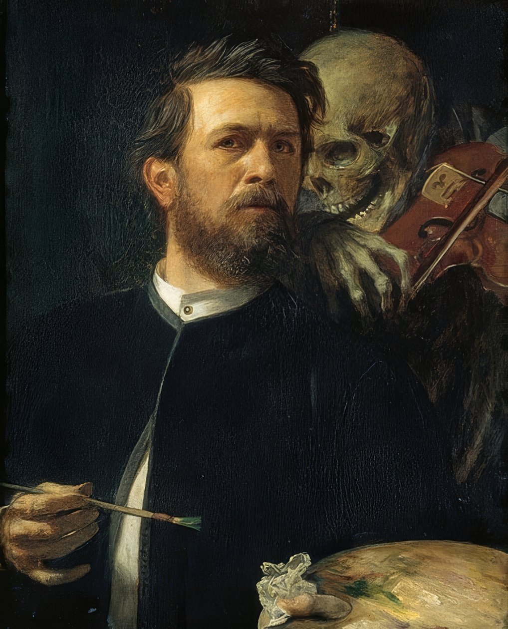 Auto-retrato com morte violenta. 1872 de Arnold Böcklin