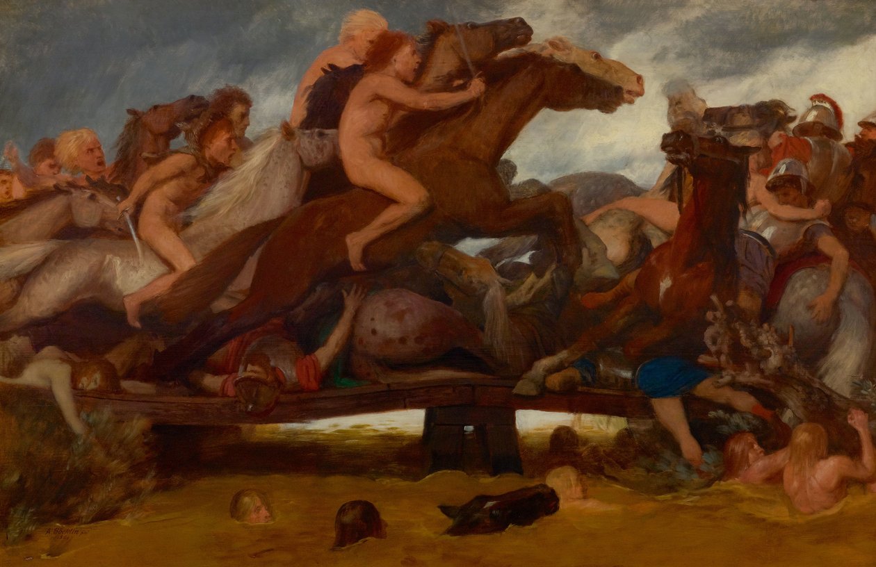 A batalha na ponte, 1889. de Arnold Böcklin