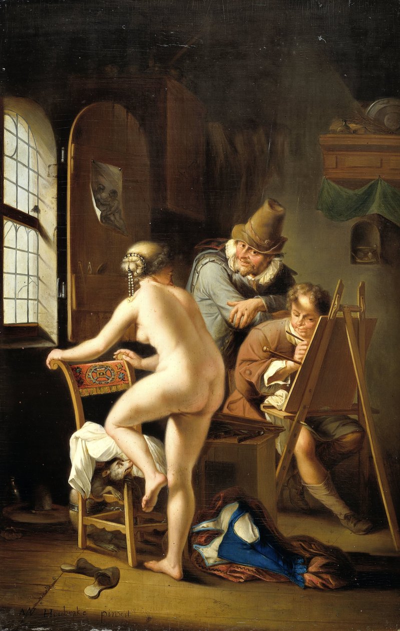 O Pintor e o seu Modelo de Arnold Houbraken (copy after)
