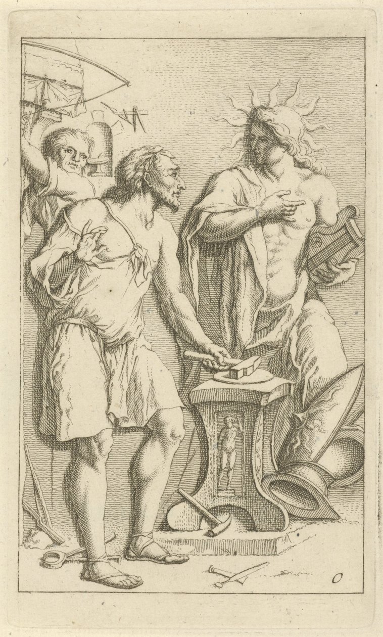 Apollo na forja de Vulcano
Toneel van sinne beelden geopent tot dienst van schilders beelthouders etc. (título da série) de Arnold Houbraken