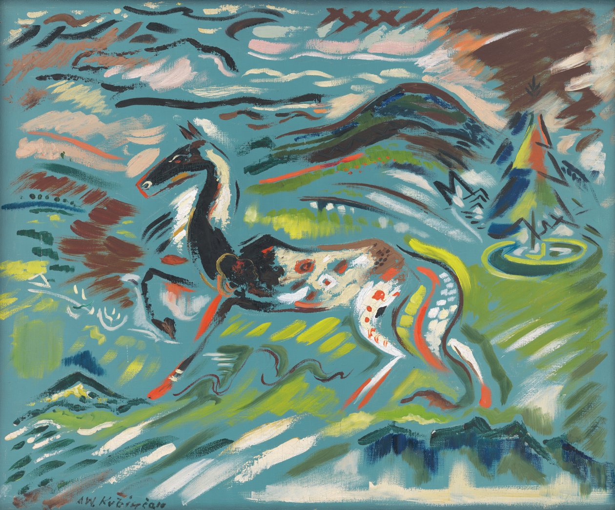 Cavalo, c.1940 (óleo sobre tela) de Arnold Peter Weisz Kubincan
