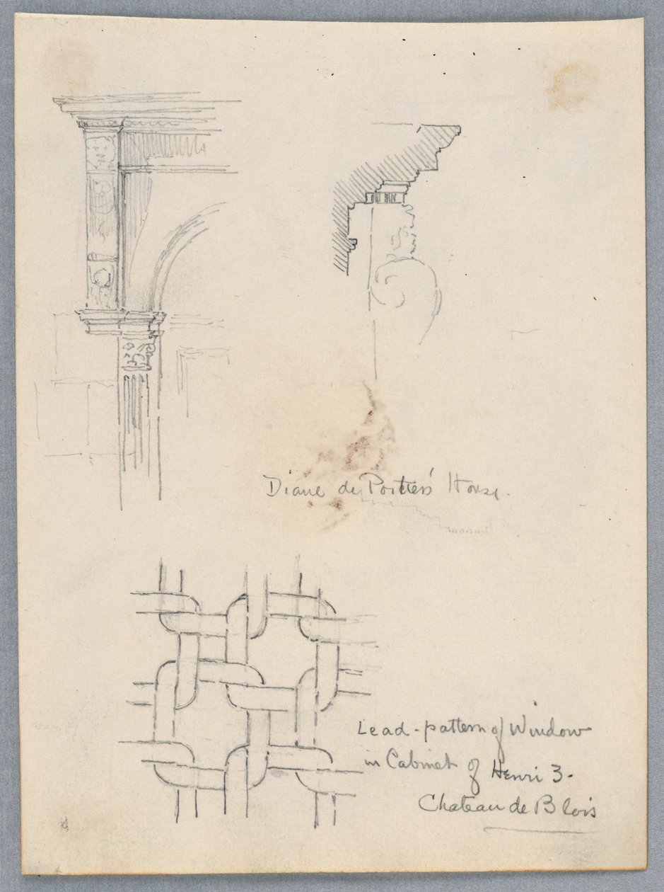 Detalhes arquitetônicos da casa de Diane de Poitiers de Arnold William Brunner