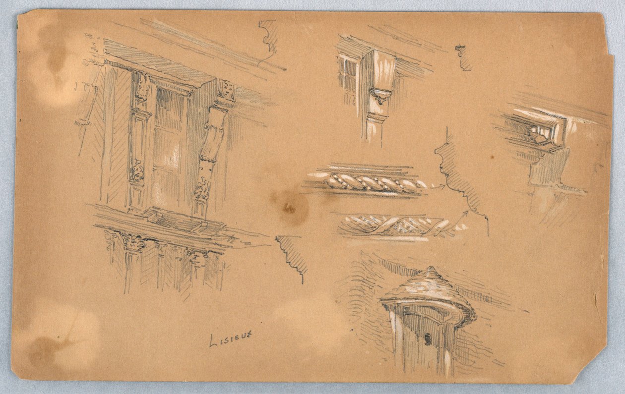 Detalhes arquitetônicos em Lisieux de Arnold William Brunner