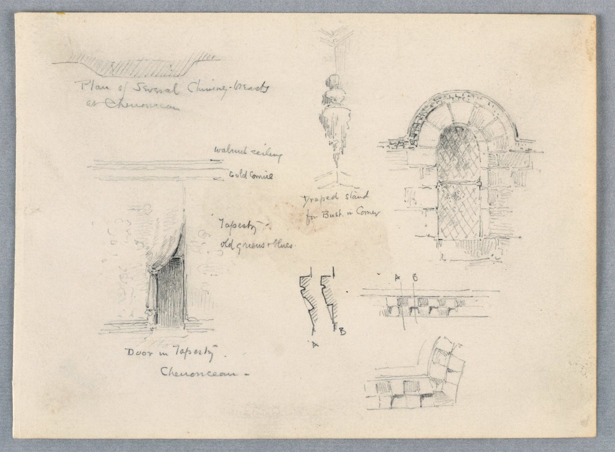 Esboços arquitetônicos de Chenonceaux de Arnold William Brunner