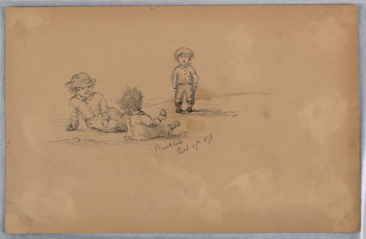 Esboço de três crianças de Arnold William Brunner