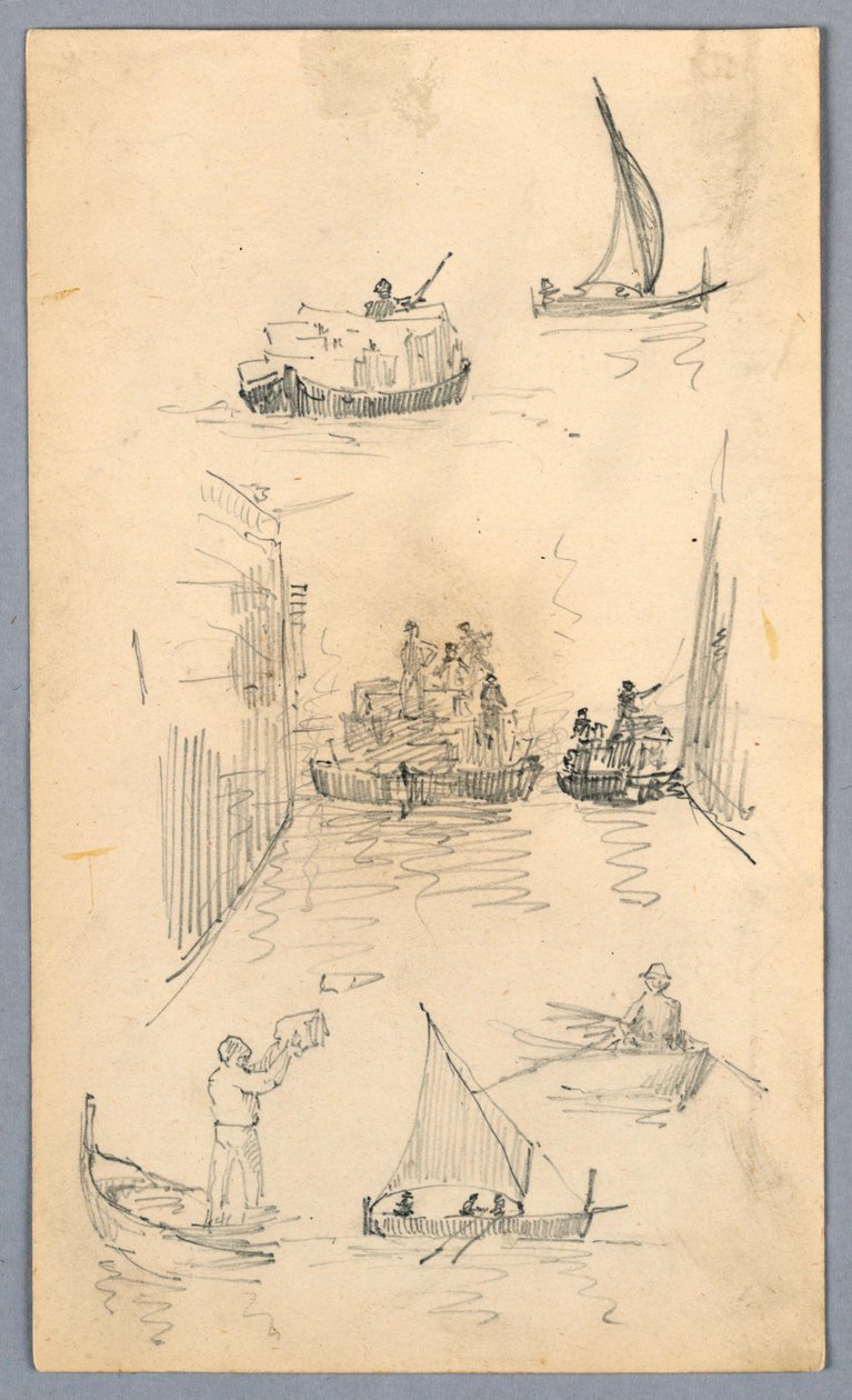 Esboços de barcos de Arnold William Brunner
