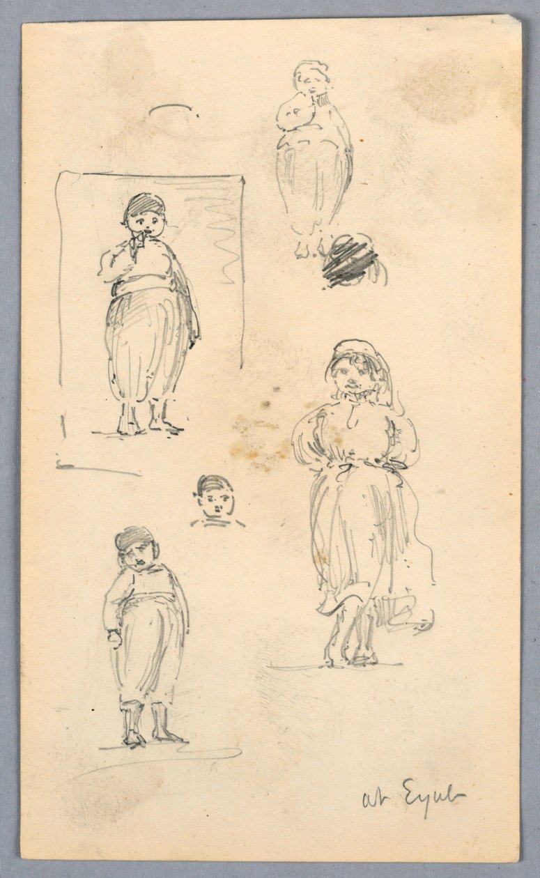 Esboços de crianças em Eyub de Arnold William Brunner